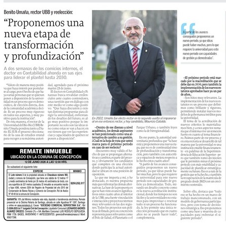 Benito Umaña, rector UBB y reelección: «Proponemos una nueva etapa de transformación y profundización»